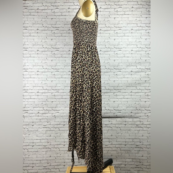 Adam Levine Leopard Animal Print maxi summer dress ties at the top size S - Picture 4 of 10